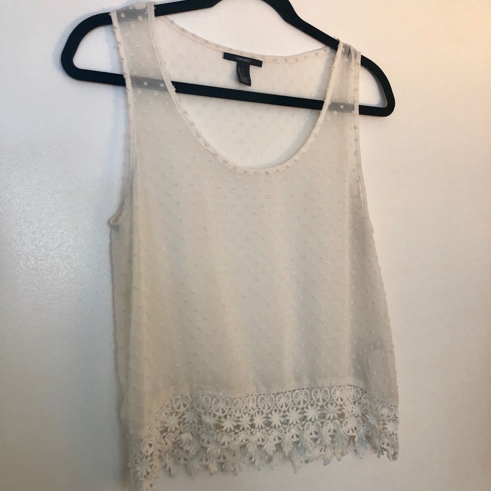 Boho Lace Detail Sleeveless Top - Picture 2 of 5